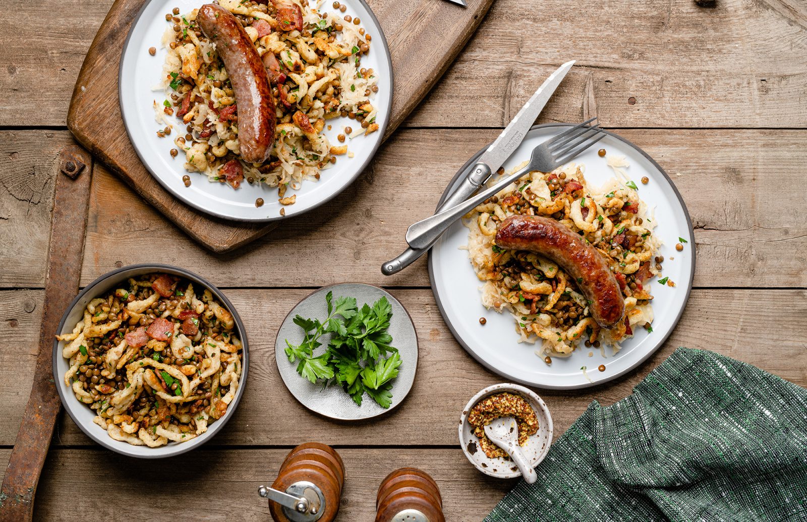German Lentils & Spätzle Plate