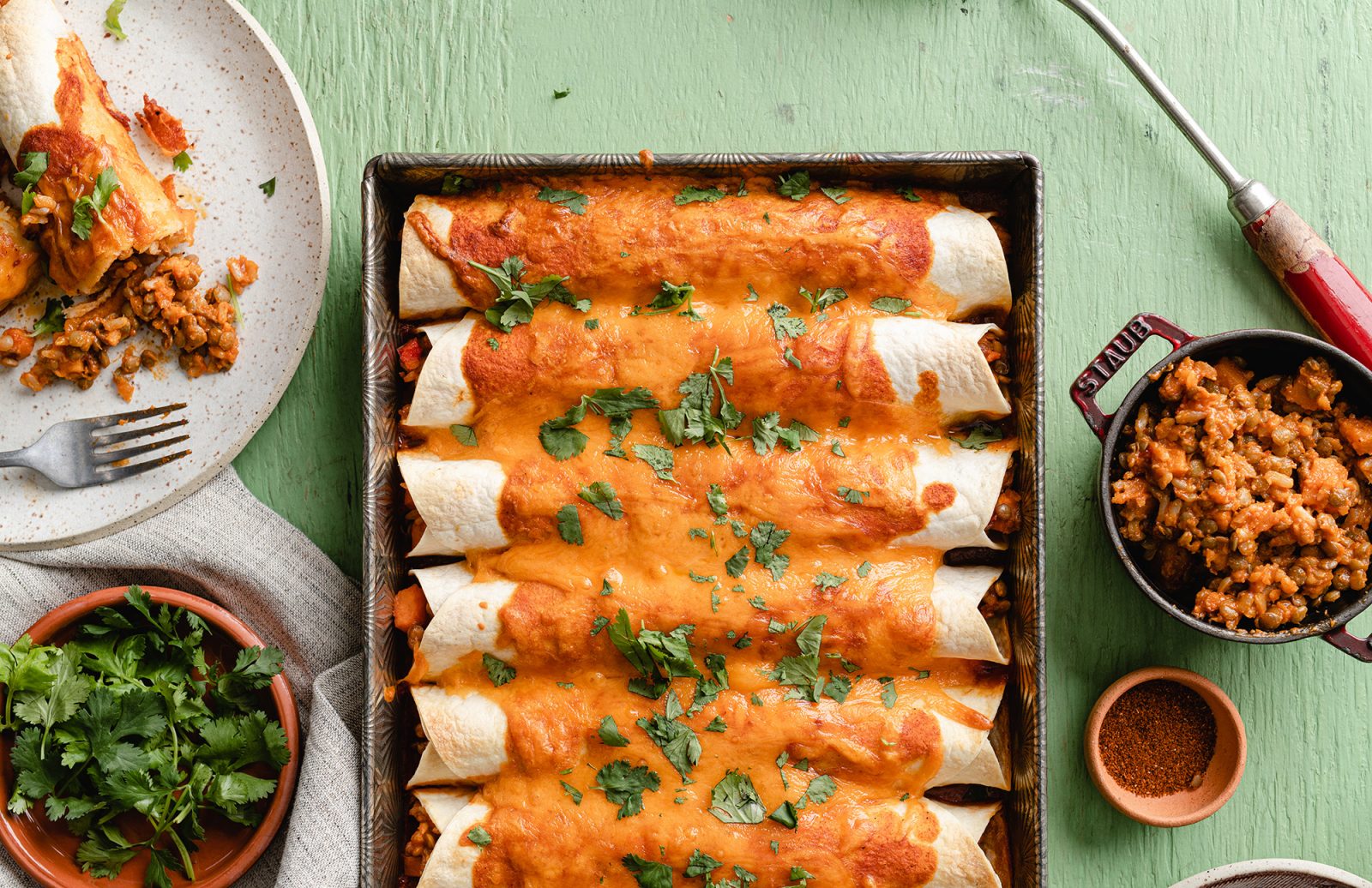 Lentil & Sweet Potato Enchiladas
