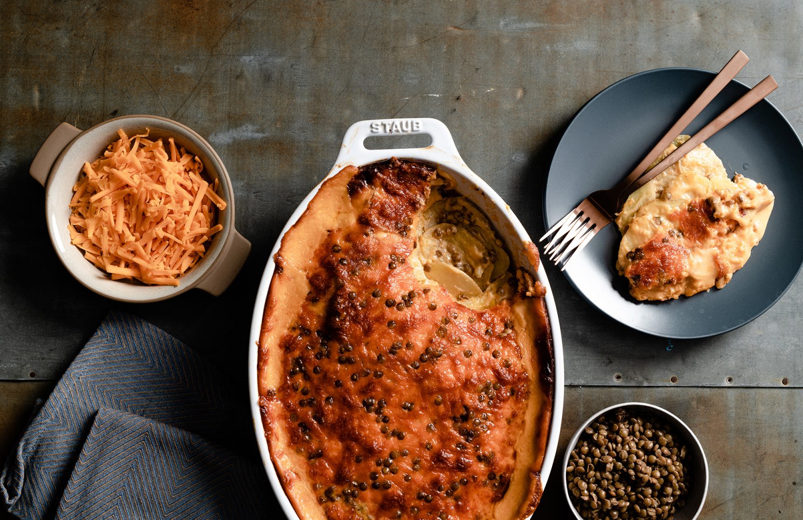 Scalloped Potatoes & Lentils