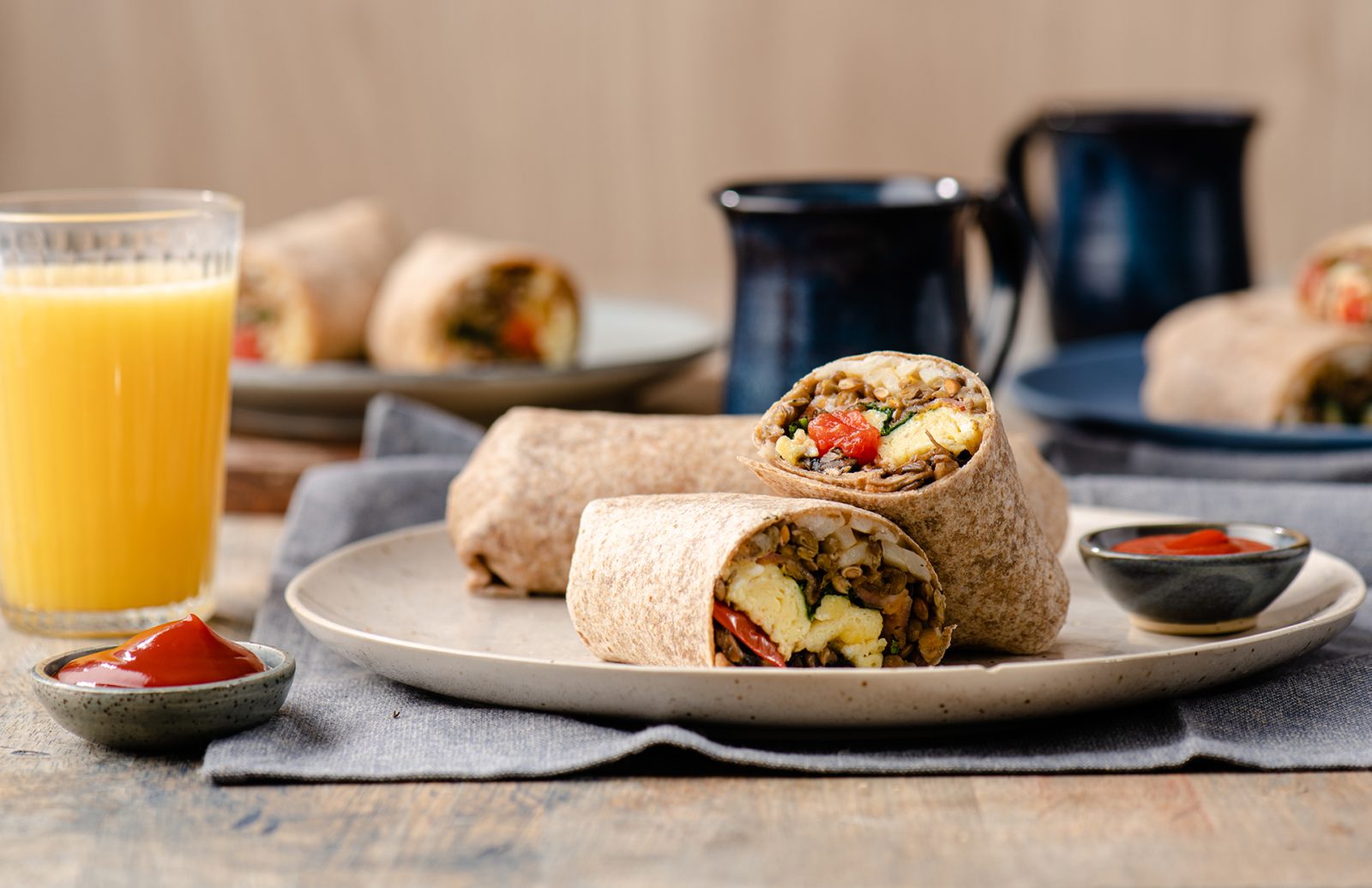 The Full Lentil Breakfast Cook-up Burrito