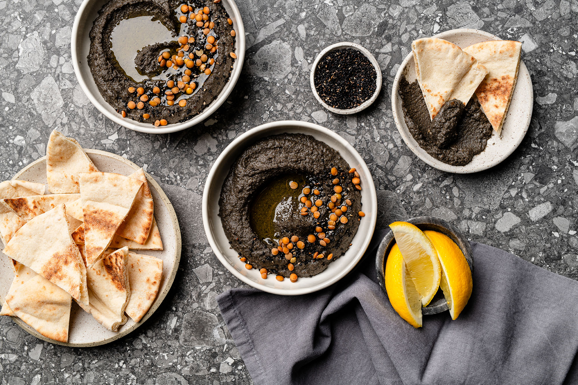 Black Tahini Lentil Hummus