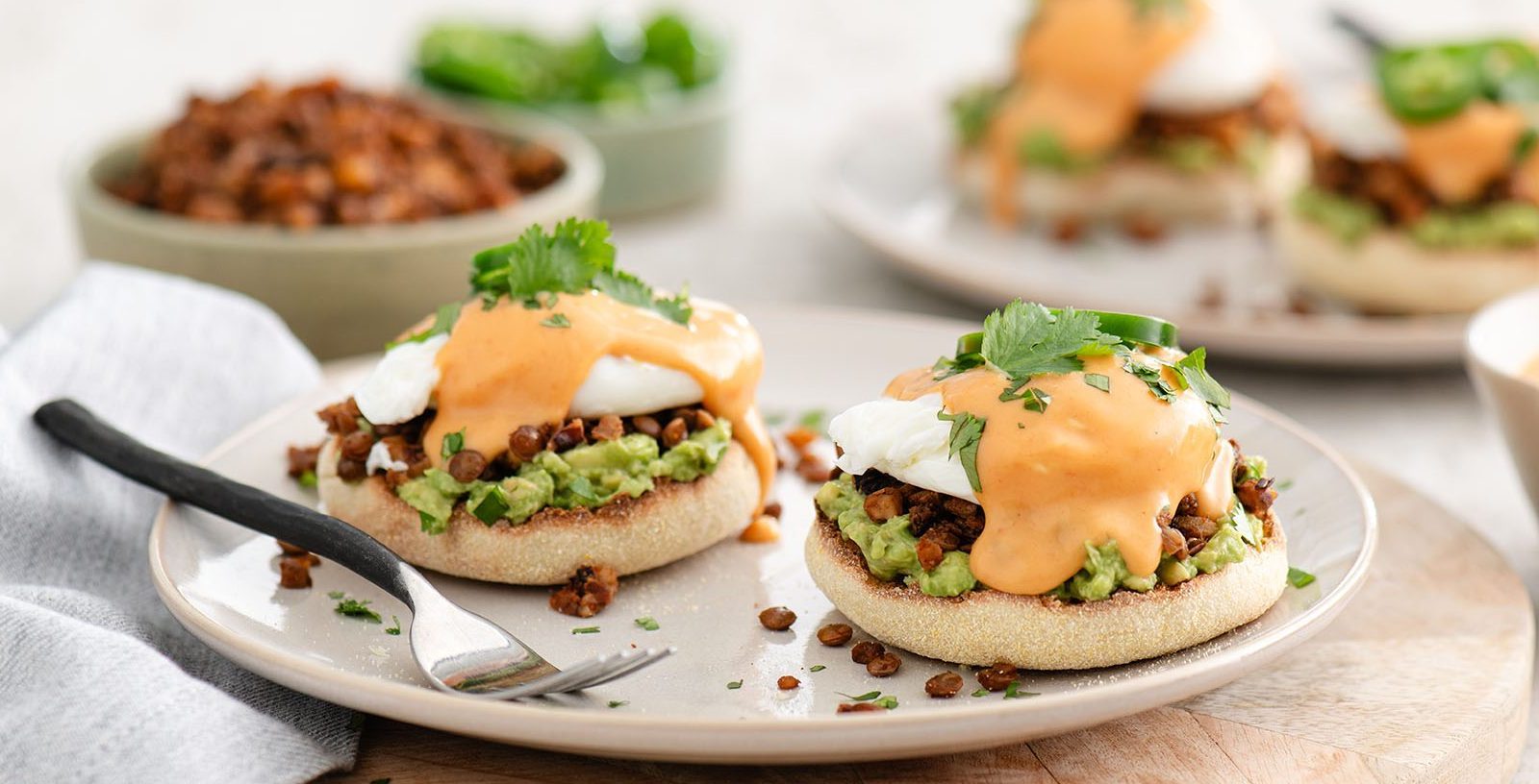 Chipotle & Lentil Eggs Benny