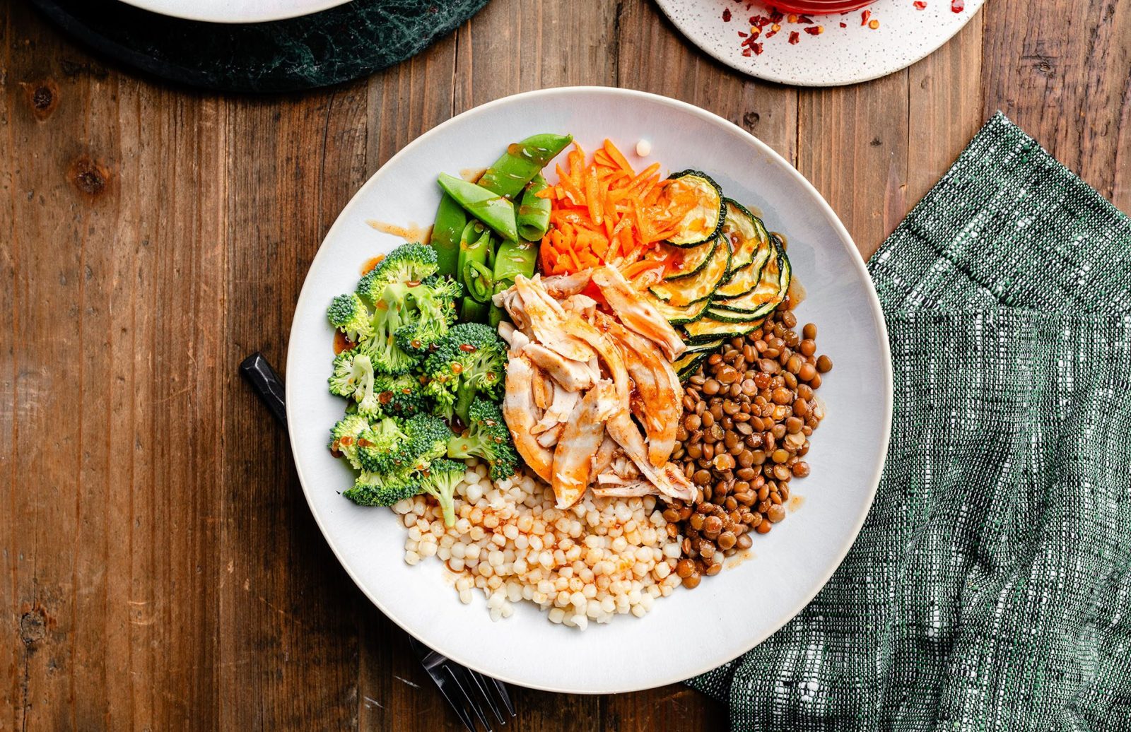 Hot Honey Chicken & Lentil Bowl