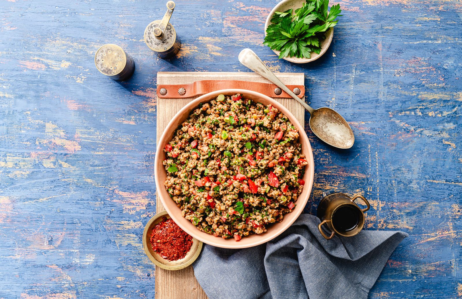 Lentil Kisir Salatasi (Turkish Bulgur & Lentil Salad)