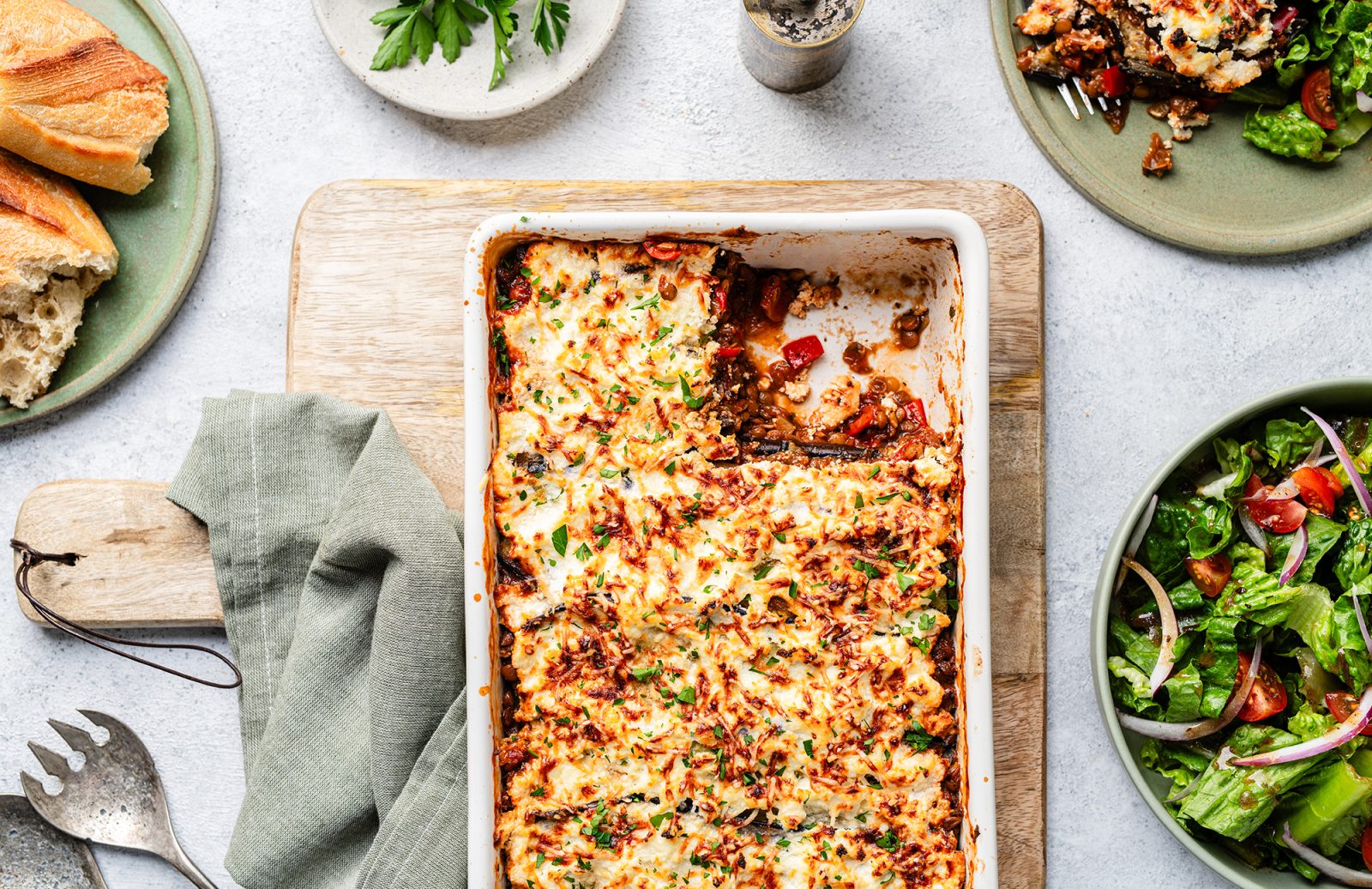 Smoky Chipotle Lentil & Eggplant Bake