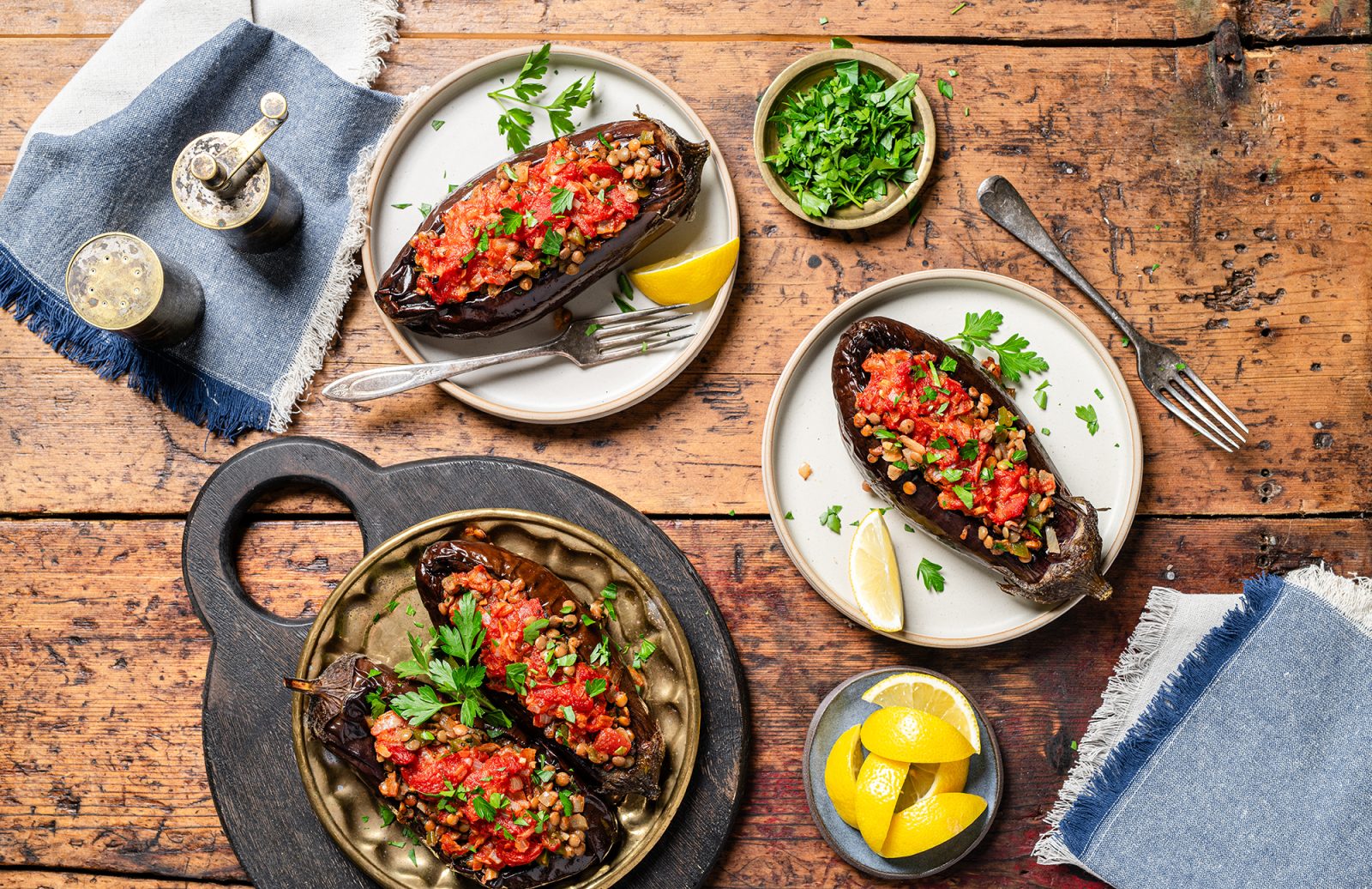 Gevulde Aubergine op Turkse Wijze