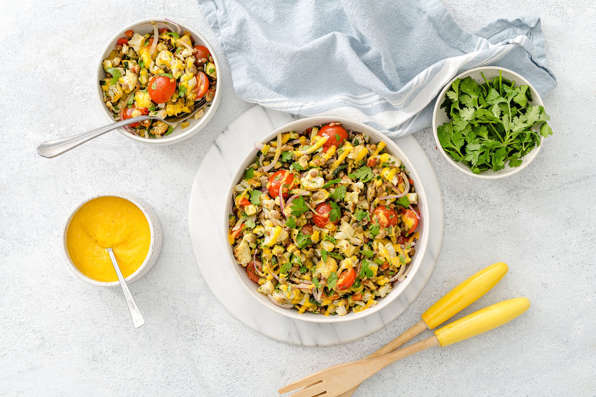 Lentil & Roasted Vegetable Salad with Mango Vinaigrette – Lentils.org