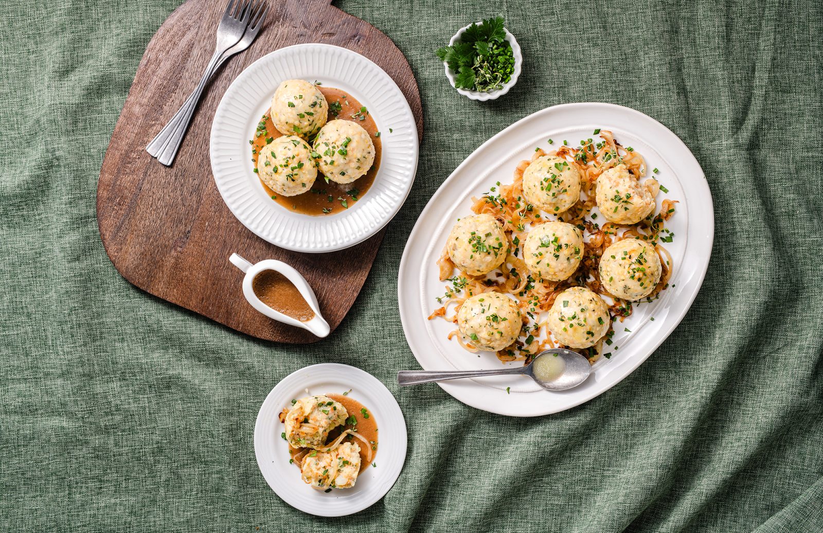 Herbed Potato & Red Lentil Knödel