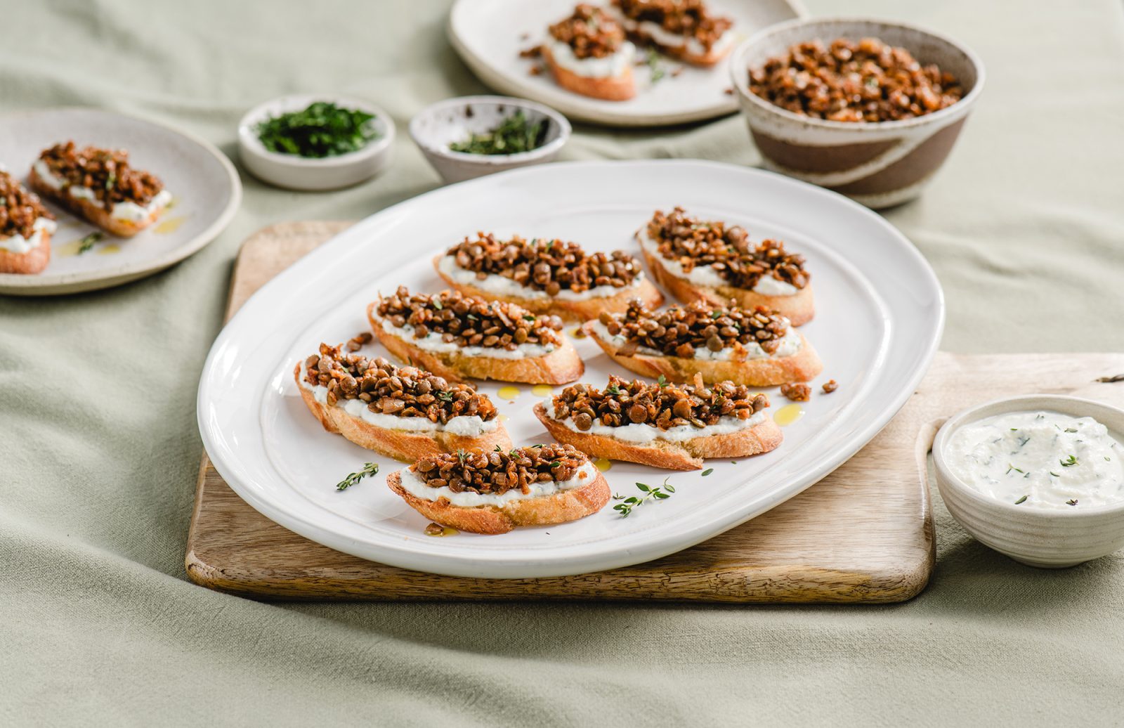 Lentil Crostini Appetizer